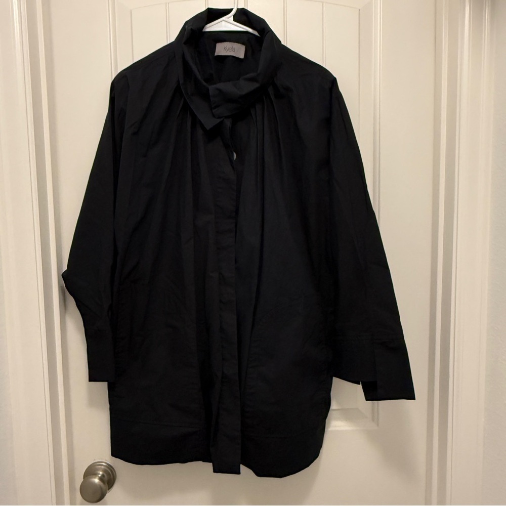 Kyela Black Oversized Jacket Top Women’s Small 100% Cotton